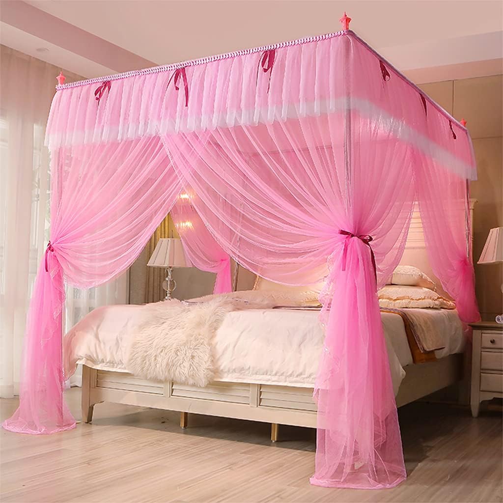 GJMSSMY bed tent，Mosquito Net Bed Canopy for Girls Adults Teen Toddlers - 4 Corner Post Decoration Curtain for Size Bed Bedroom Decor