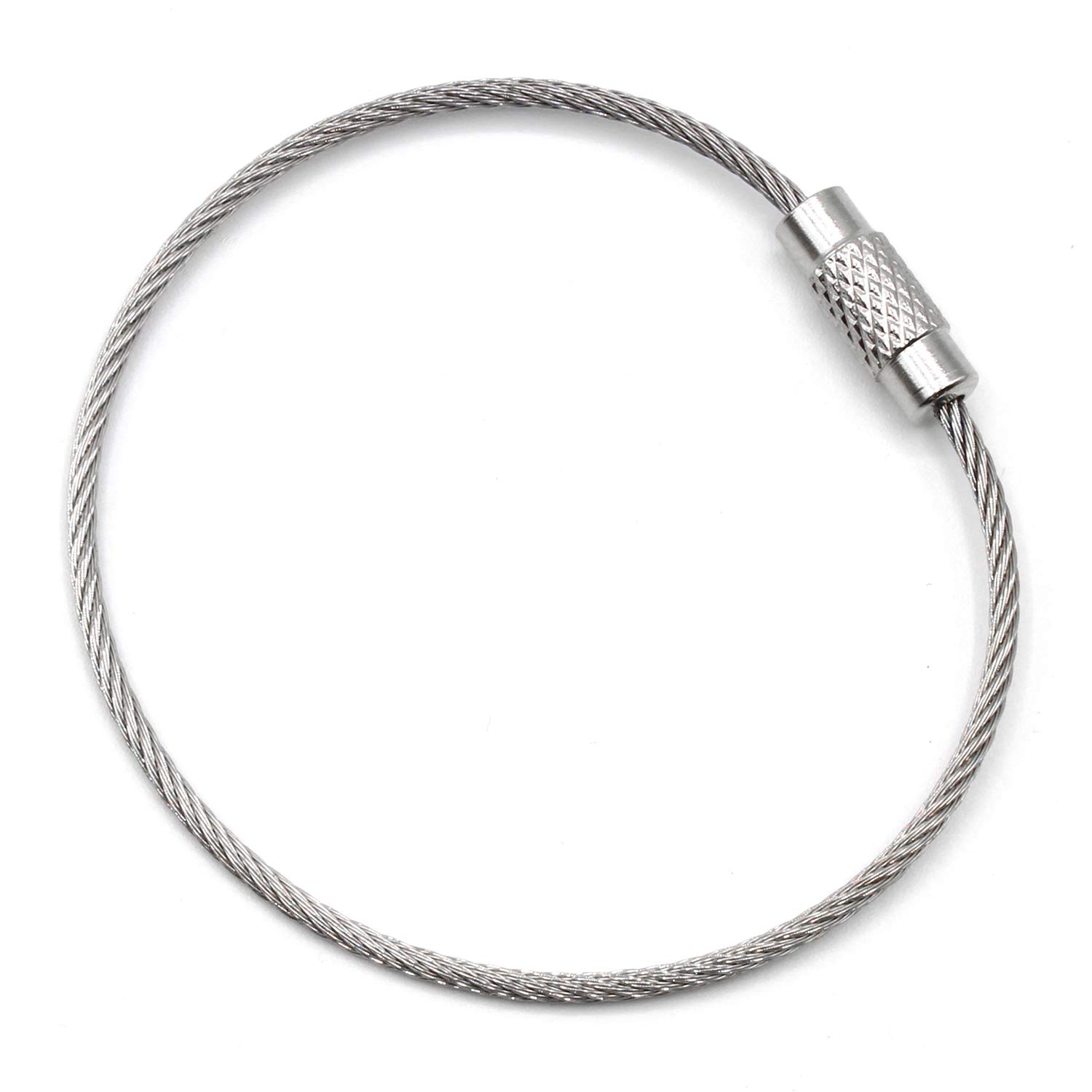 50 Stück Edelstahl-Schlüsselringe – 45 Mm, 1,0 Mm Drahtstärke, 150 Mm Länge, Mit Drehverschluss, Für Taschen, Rucksäcke