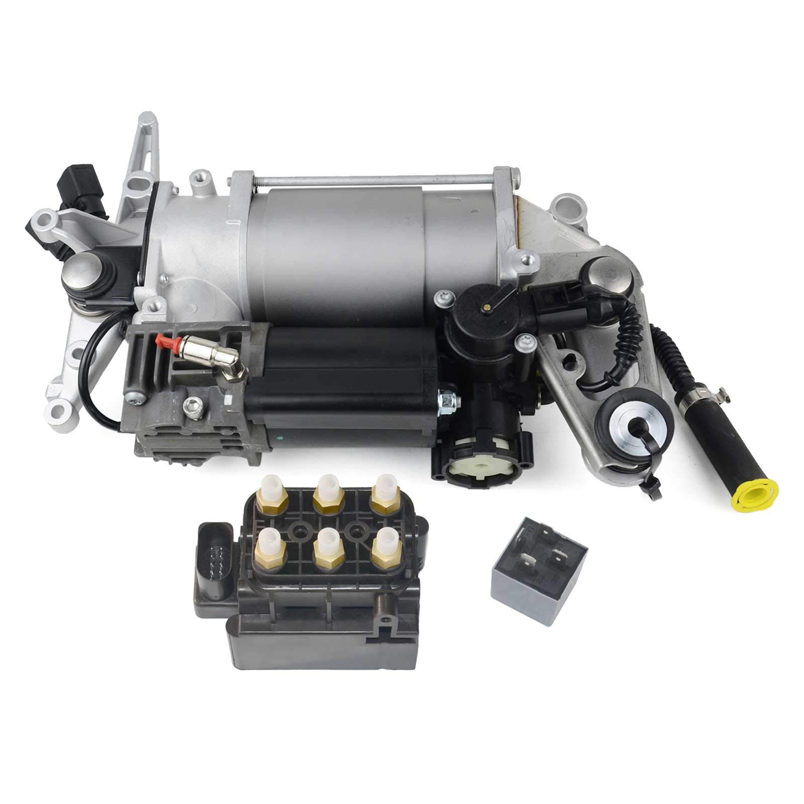 Compresor de suspensión neumática + va-lve compatible con Touareg Cayenne 2002-2010 7L0698007 95535890100