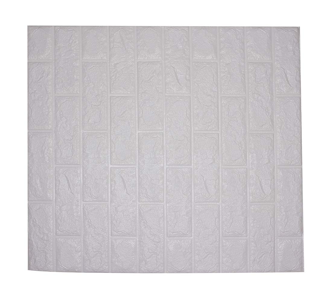 3D Wall Stickers Self Decor Foam Waterproof Wall Covering Wallpaper Sze 70X77Cm, Yr-006, White, Rosymoment