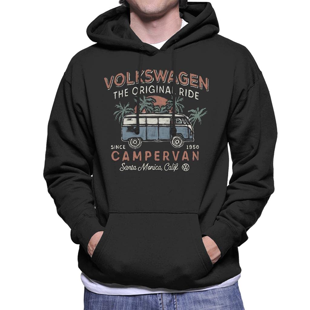Volkswagen Men's Black The Original Ride Campervan Since 1960 Hooded Sweatshirt