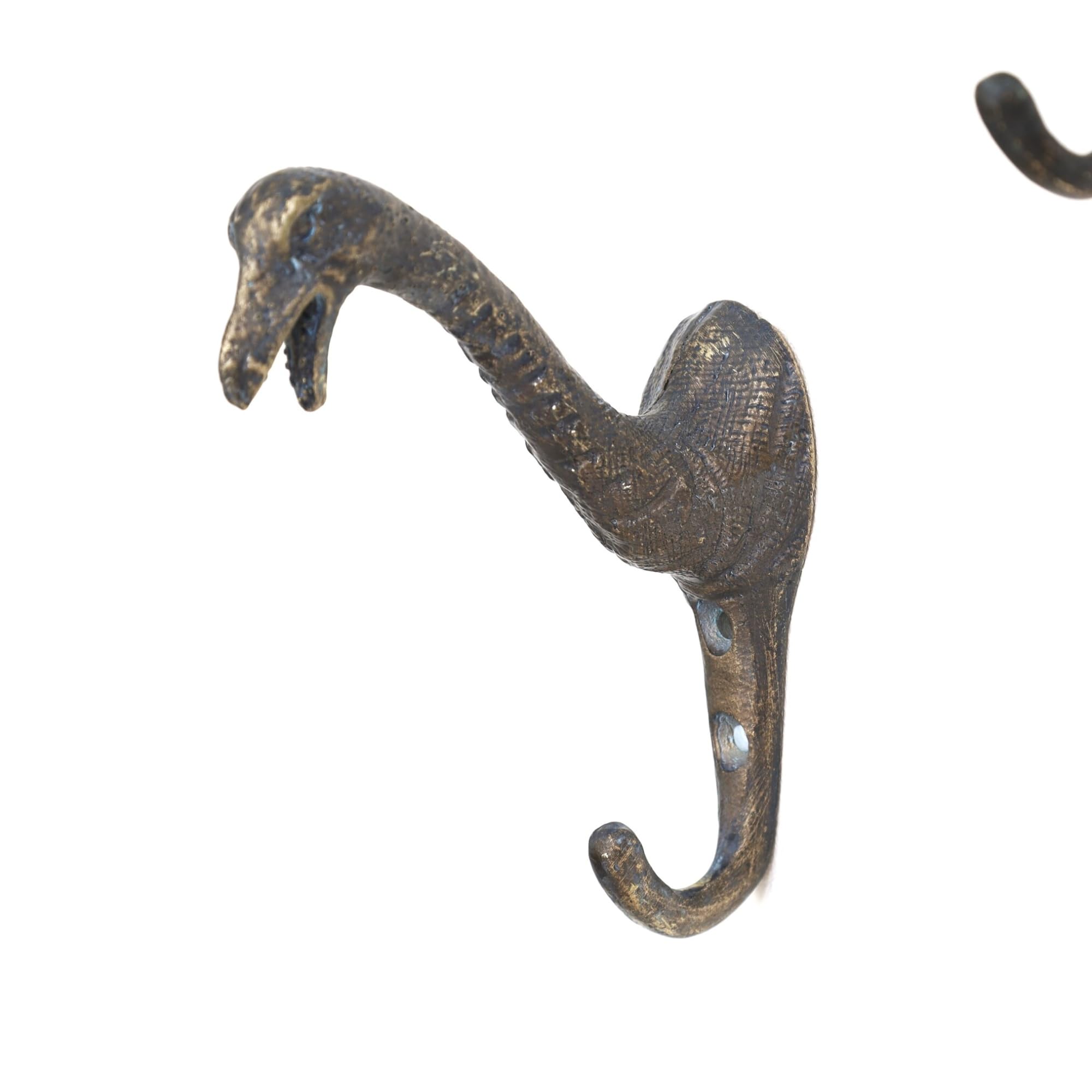 Fyne-Finds Animal Shaped Dinosaur Metal Vintage Coat Keys Hat Wall Mounted Hanger Hook (Dlplodocus Pewter)