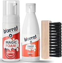 BARROT Sneaker Cleaning & Brightening Kit | Includes 100ML Magic Foam, 100ML Refill & Soft Bristle Brush
