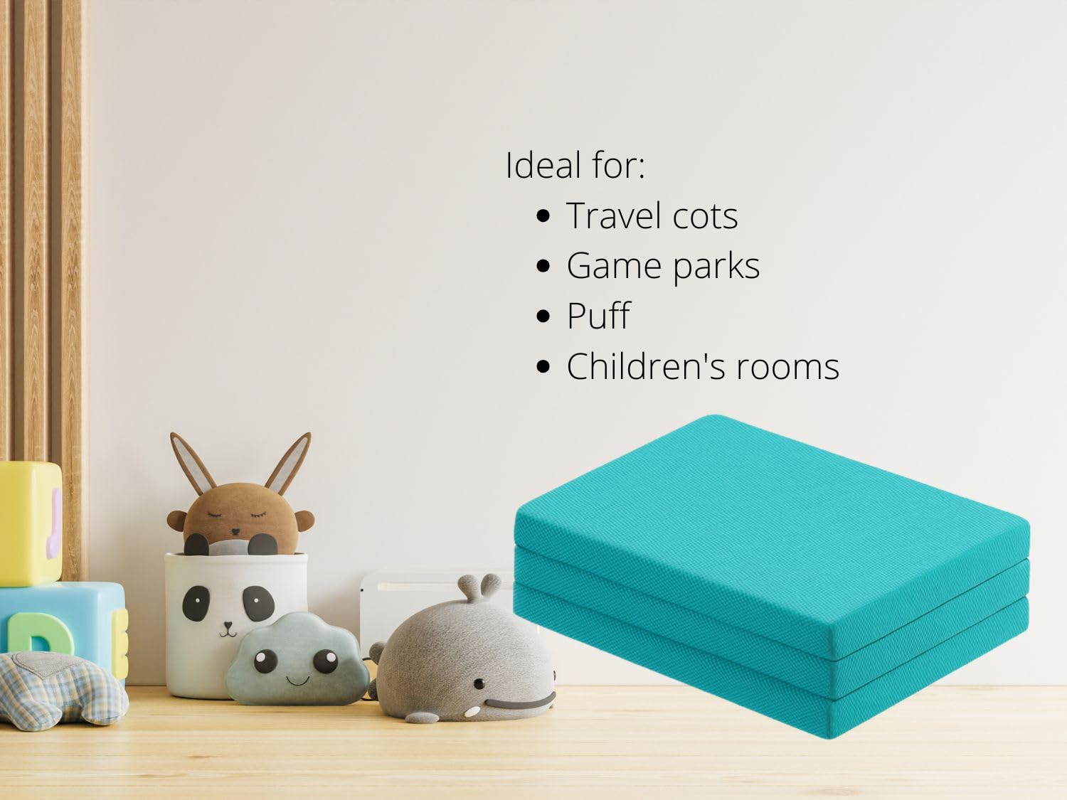 SONHO Colchón Plegable de Cuna de Viaje Bambi – Espuma HR D23, 120x60 cm, Grosor 5 cm, Tejido 3D Transpirable y Confortable