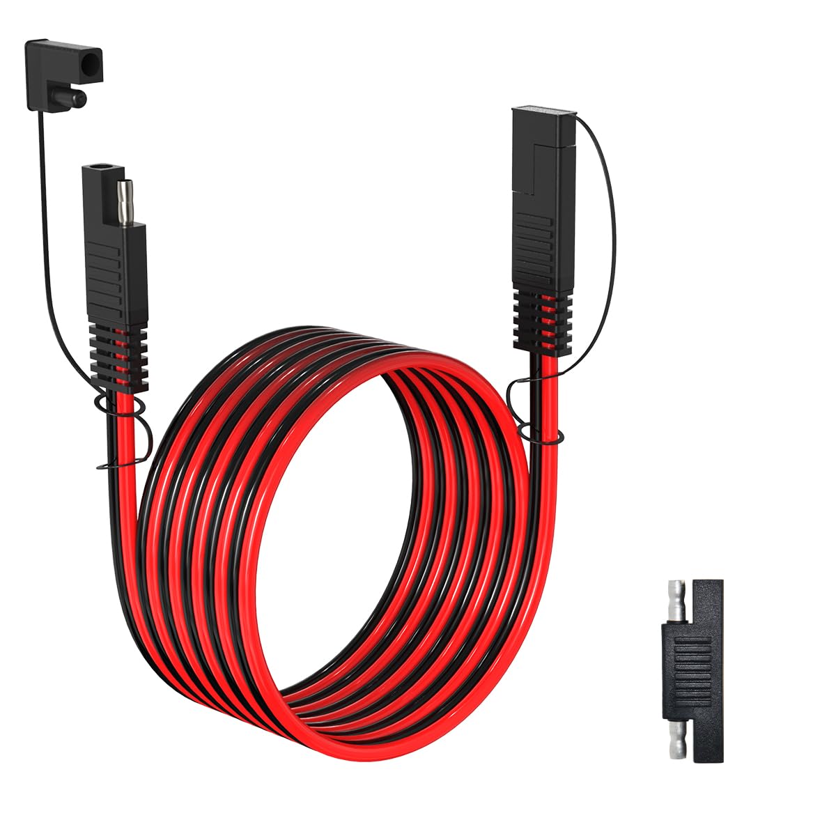 ELFCULB SAE Batterie Kabel 12AWG - 1M Verlängerung Mit Sicherungen Für Motorrad & Auto