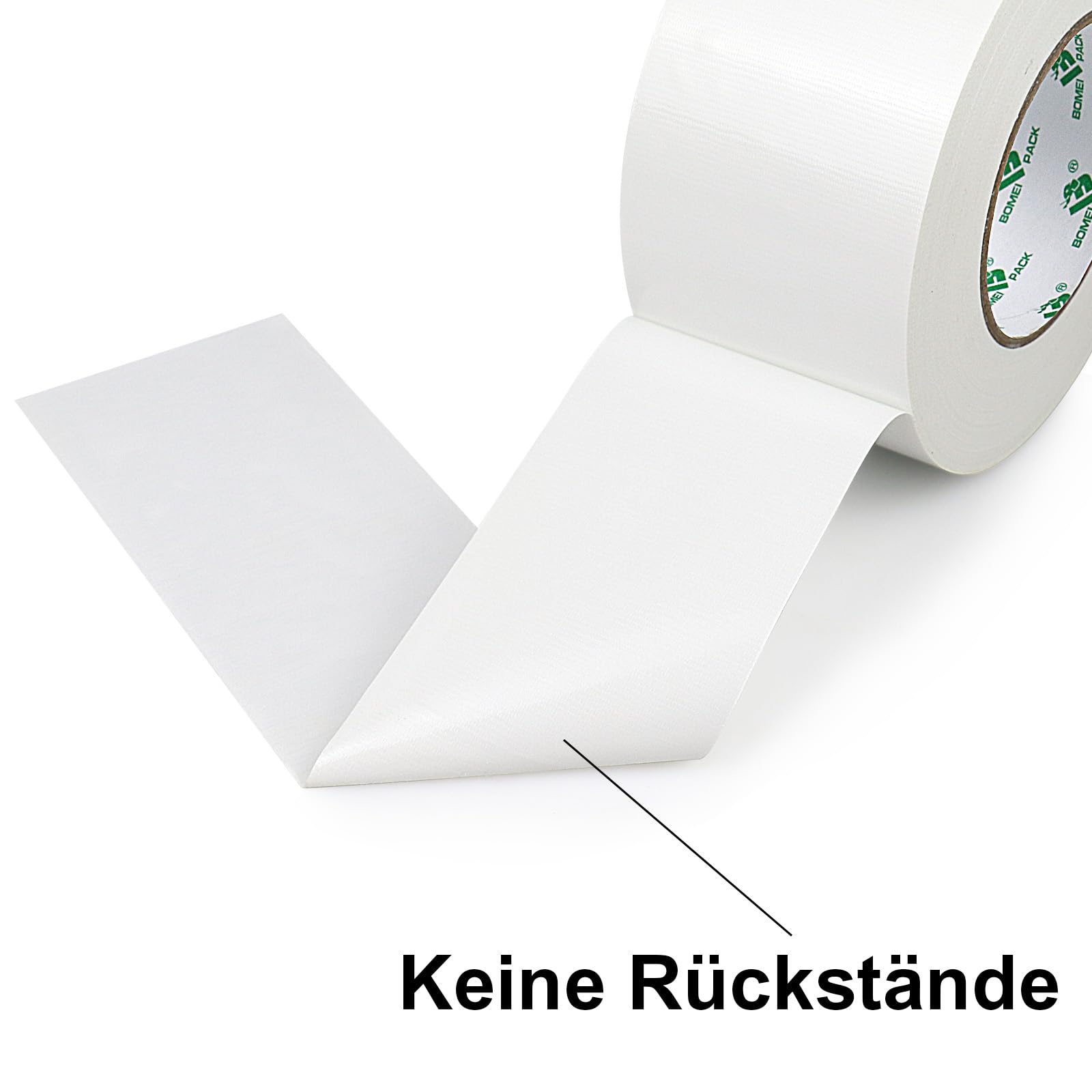 BOMEI PACK Cinta americana blanca profesional, 75 mm x 50 m, cinta impermeable de tela para reparaciones, manualidades, uso en interiores y exteriores - 1 Rollo