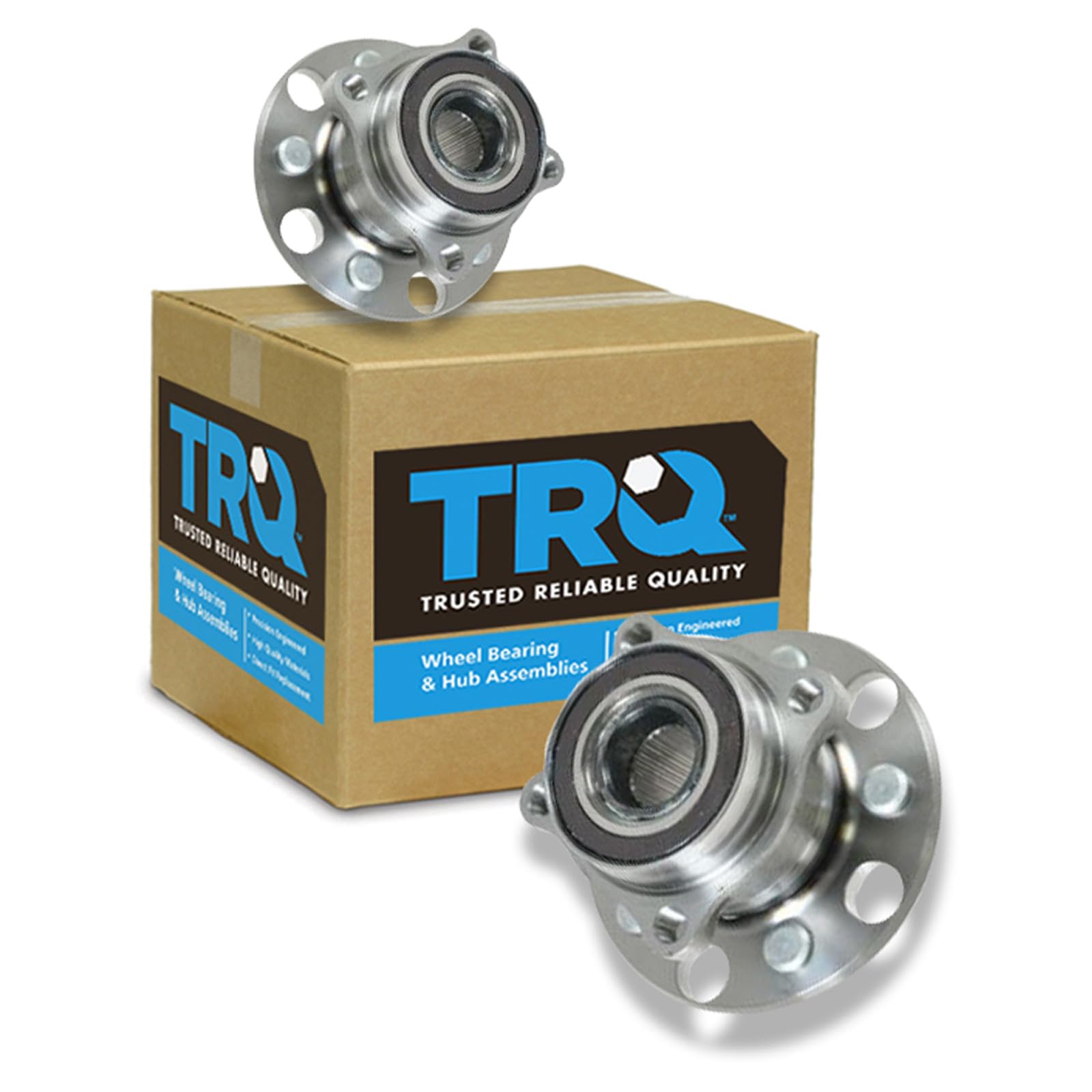 TRQ Rear Left and Right Wheel Bearing &amp; Hub Assembly Set 2 Piece