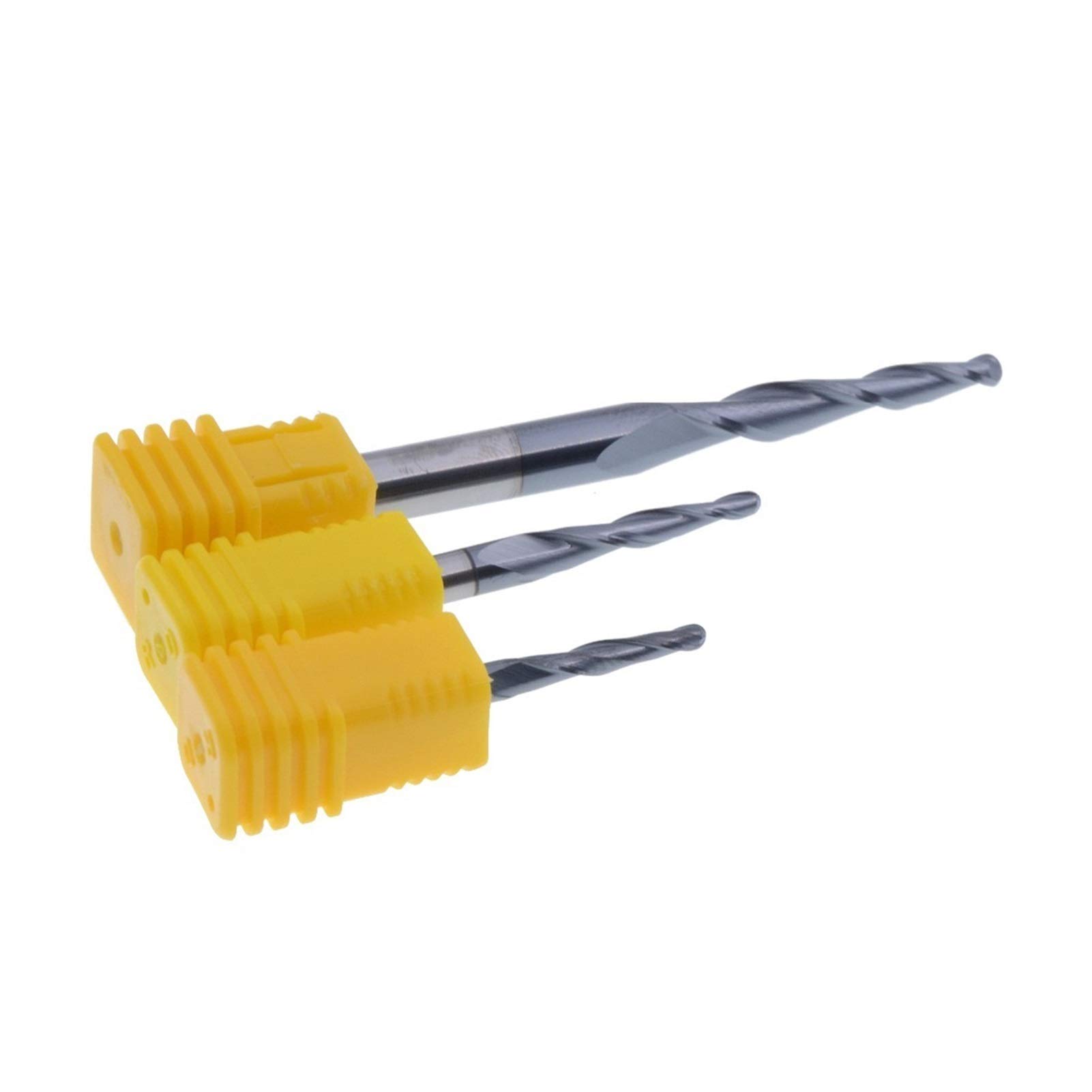 Cortador de fresado de superficie 4 piezas/lote de 4 mm R0.25/0.5/0.75/1.0 HRC55 2F Carburo sólido Conexo cónico cónico con molinos de extremo de madera para cortadores de fresado de metal de