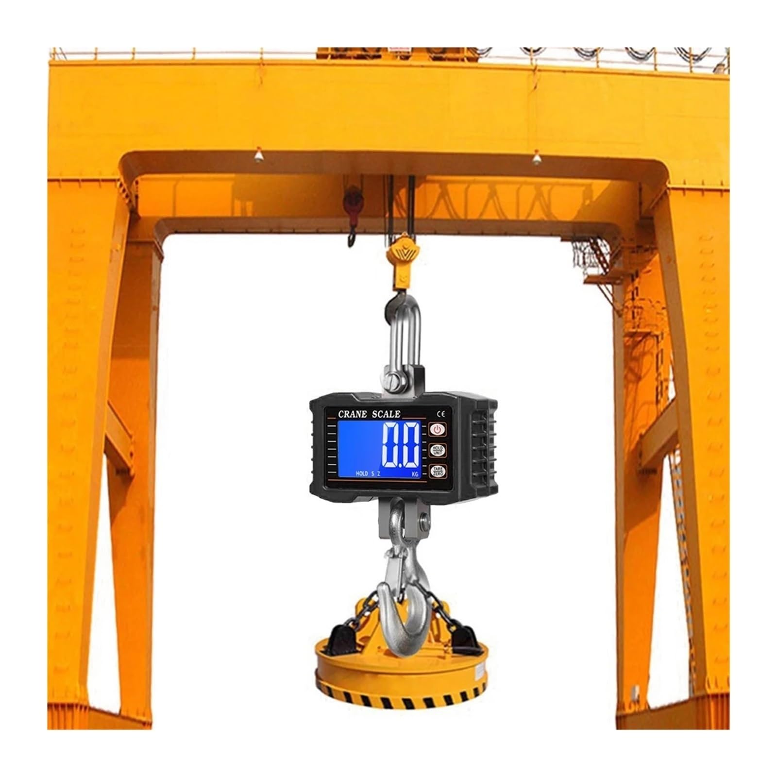 Bilancia sospesa, 1000kg/2204lb Bilancia digitale sospesa per gru | Dotata di display digitale leggibile e struttura robusta per cantieri e sollevamento industriale.