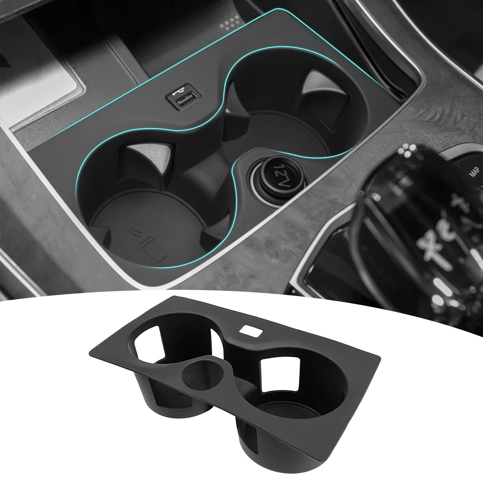 Photo 1 of OUSUWO Cup Holder Organizer Compatible with BMW X5 G05 (2019-2023) / X6 G06 (2020-2023) / X7 G07 (2019-2023) Accessories, Noise-Free Water & Dust Proof Silicone Insert Console Drink Holder