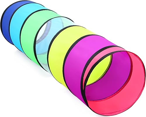 Túnel colorido de juego para bebés pequeños con ventana de malla túnel de gato para perros y mascotas tienda de campaña de juego para niños pequeños