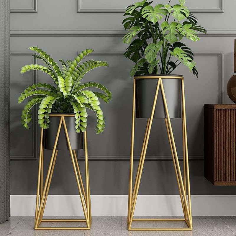 HOME DECO Planters for Indoor - Outdoor Plants & Modern Metal Floor Tall Plant Stand for Garden, Balcony & Living Room & Mid Century Plant Stands with Pots Set of 2 Flower Pots (BLACK) (B0DGD9CRXX) Amazon Price History, Amazon Price Tracker