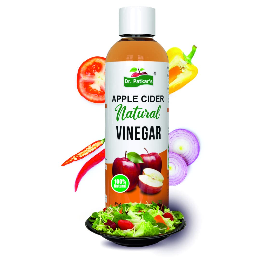 Dr. Patkar's100% Natural Apple Cider Vinegar | 5 % Acidity | Immunity Booster| Suitable For Weight-loss | Best For Cooking and Salad Dressing I Filtered and Handmade (200ml)