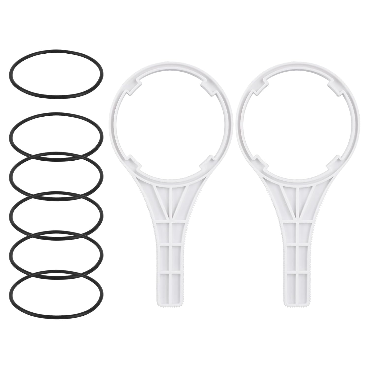 6pcs Water Filter O-Rings with 2pcs Wrench for Big Blue, 3.62" OD O Ring for Reverse Osmosis Water Filter Housings Compatible with Big Blue Pentair Pentek