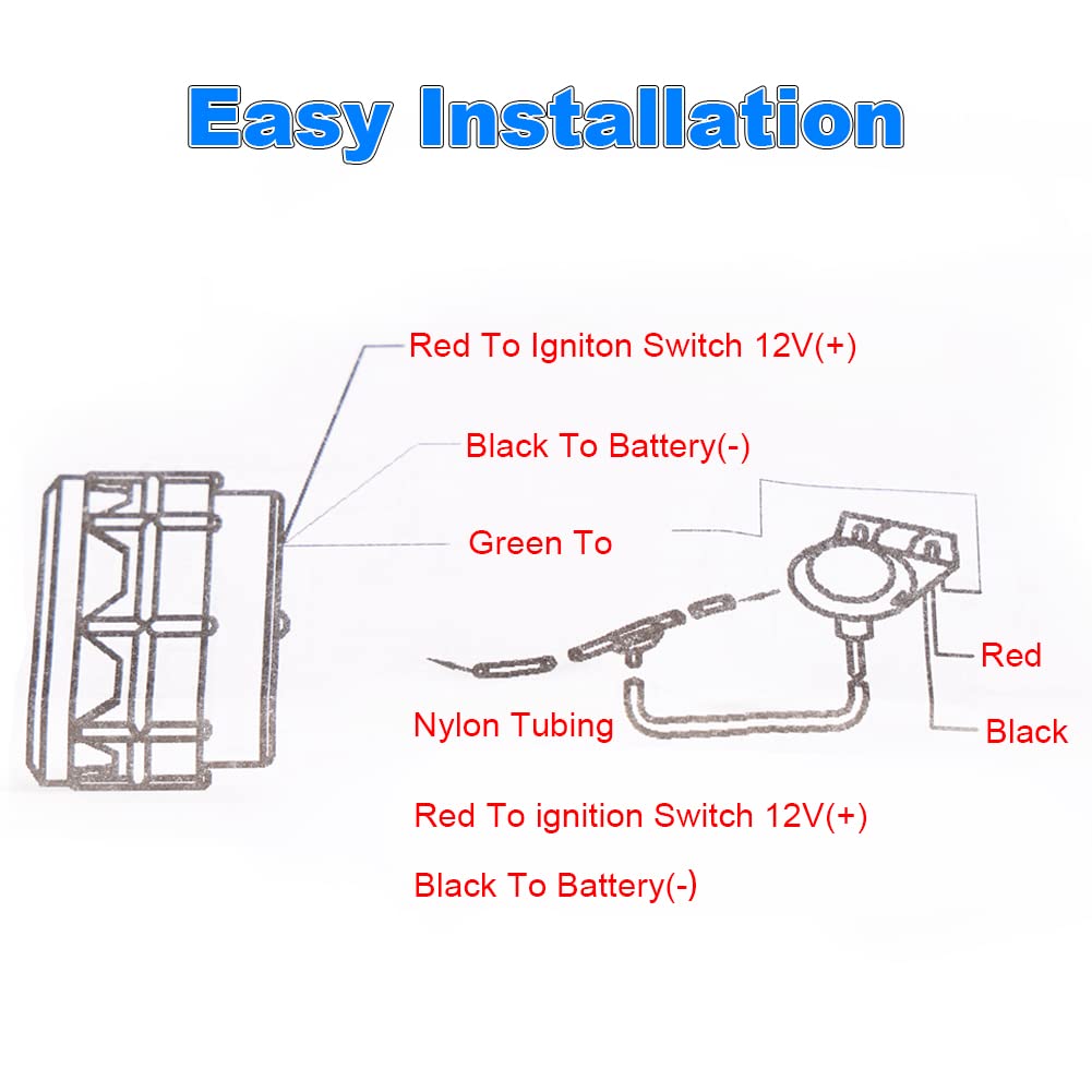 WATERWICH Turbo Boost Gauge PSI DC12V 2" 52mm Meter Kit with Boost Sensor for Car Truck Vehicle Automotive