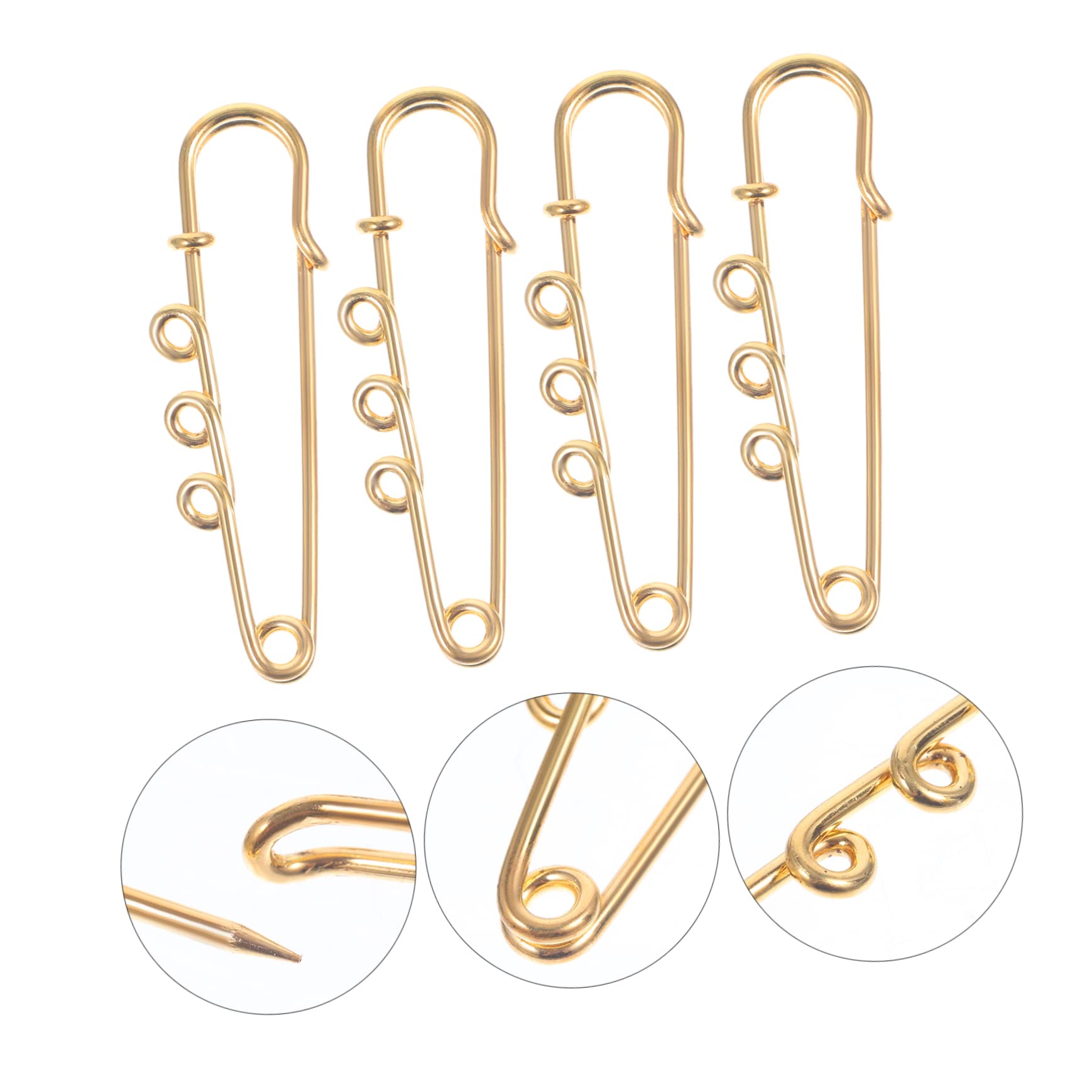 STOBOK 100stücke Sicherheitsnadeln Für -broschen Große Sicherheitsnadeln Mit Löchern Metall- Für Fixieren Von Schals Kleidung Und Accessoires Lange Kilt- Vielseitig Einsetzbar