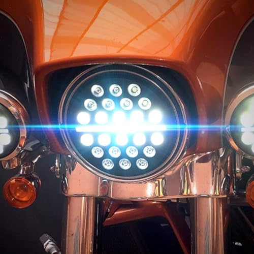 Eagle Lights Faro delantero de proyección múltiple SLIM LINE de 7 pulgadas, color negro, se adapta a todos los cubos de faros Harley Davidson e