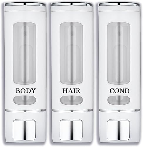 Miniatura 1 de Dispensador de jabón de ducha 3 en 1 para montaje en pared, gel de ducha, champú, dispensador de acondicionador, dispensador sin taladro para baños