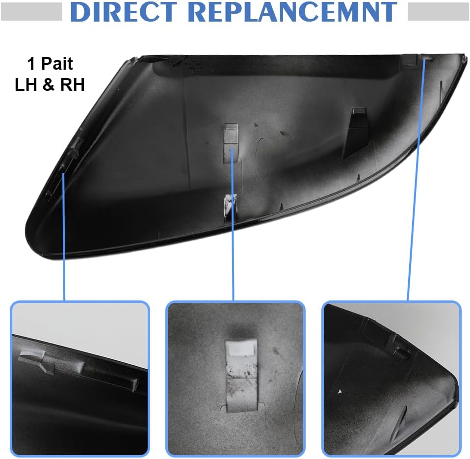 Glossy Black Left Driver Side Mirror Cover Cap Housing Compatible with Honda Civic 2016-2019 2020 2021 Honda Insight 2019-2021, Direct Replacement
