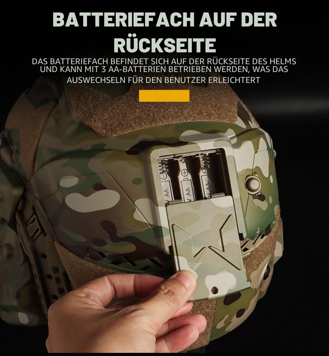 ACEXIER Taktischer Sturmhelm II mit Maske Headset Anti-Fog Fan Militärjagd Airsofthelm CS Paintball Vollgesichtsschutzausrüstung