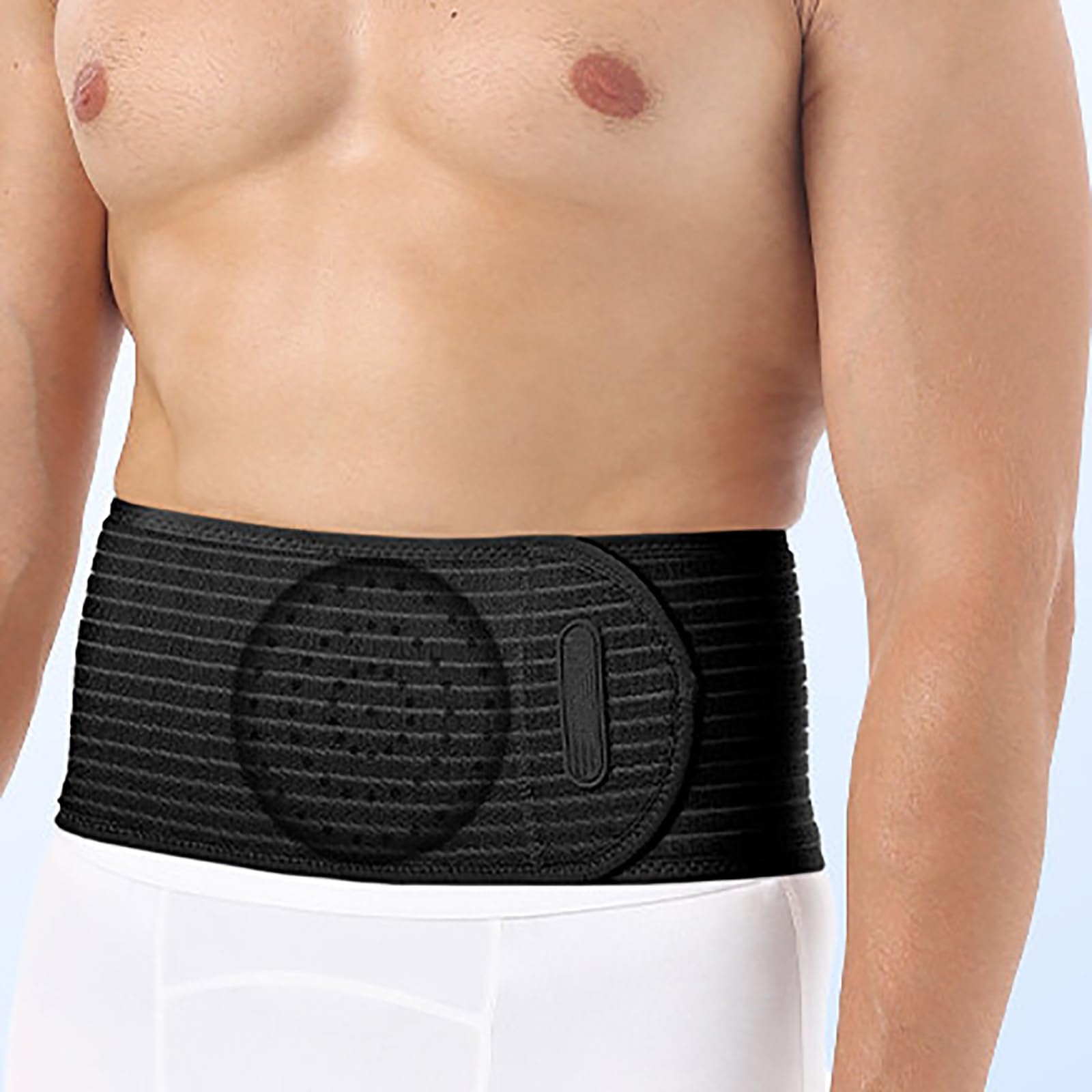 OZKLDGL Umbilical Hernia Support Belt, Hernia Belt for Men & Women with Compression Pad, Pain and Discomfort Relief from Umbilical, Navel, Ventral and Incisional Hernias(Black,Large)