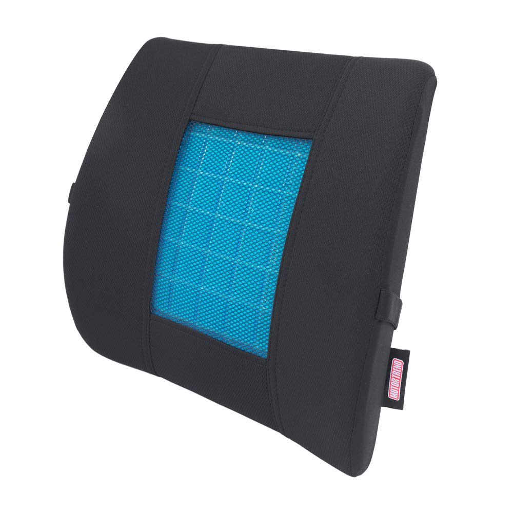 Motor Trend Cooling Car Lumbar Support Cushion - Made with Memory Foam for Maximum Coccyx Comfort & Back Tailbone Pain Relief, Ideal for Car and Office Chairs (MTCG-100)