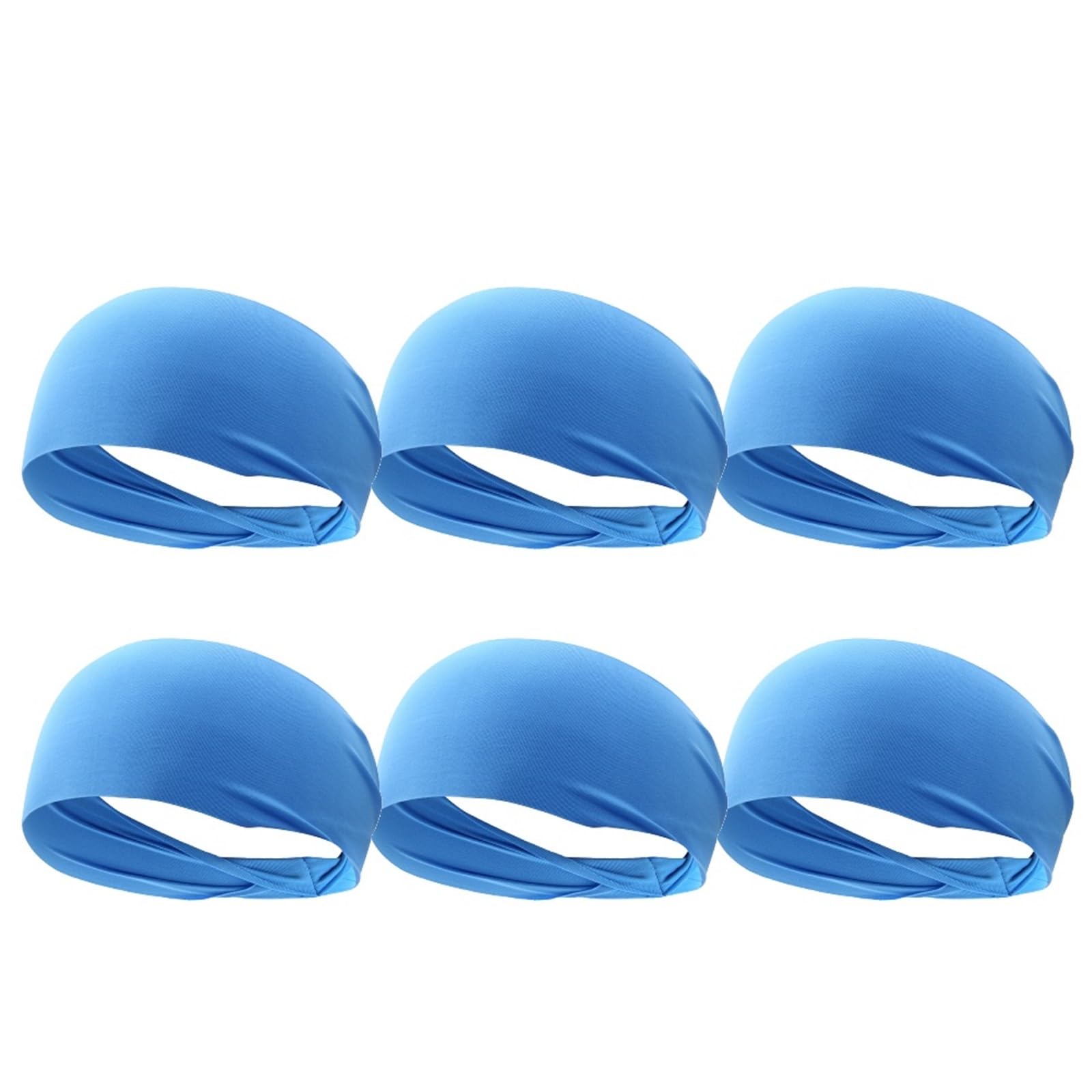 Elastyczna opaska sportowa do włosów, Sports Sweatband Headbands Pack Of 1-10 Black Grey Blue Dark(Blue)