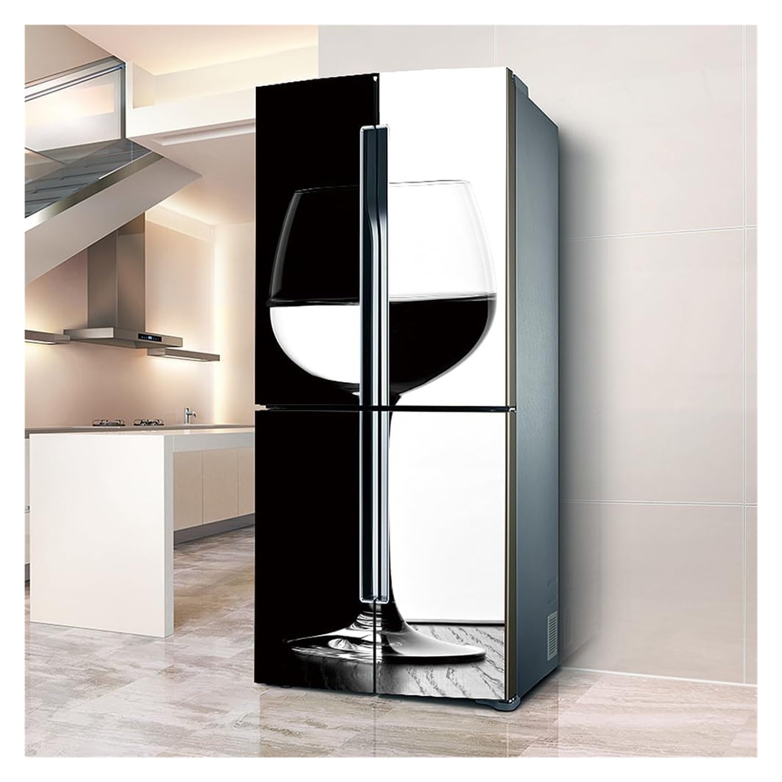 GDHKDDFL Minimalist, luxury-inspired fridge decals, Fridge Sticker Full Covering Door Covers Skins Wall Stickers for Kitchen Decal(L: 100x180 cm)