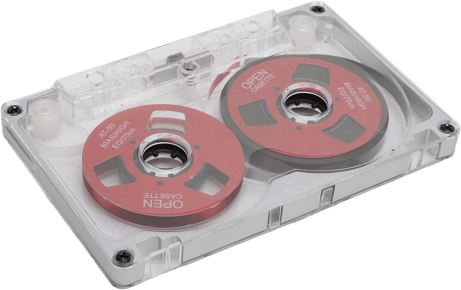 Reel Cassette Celete, 55 Minutes Normal in Metal Frame for Recording Music White (Red Plate Silver Frame)