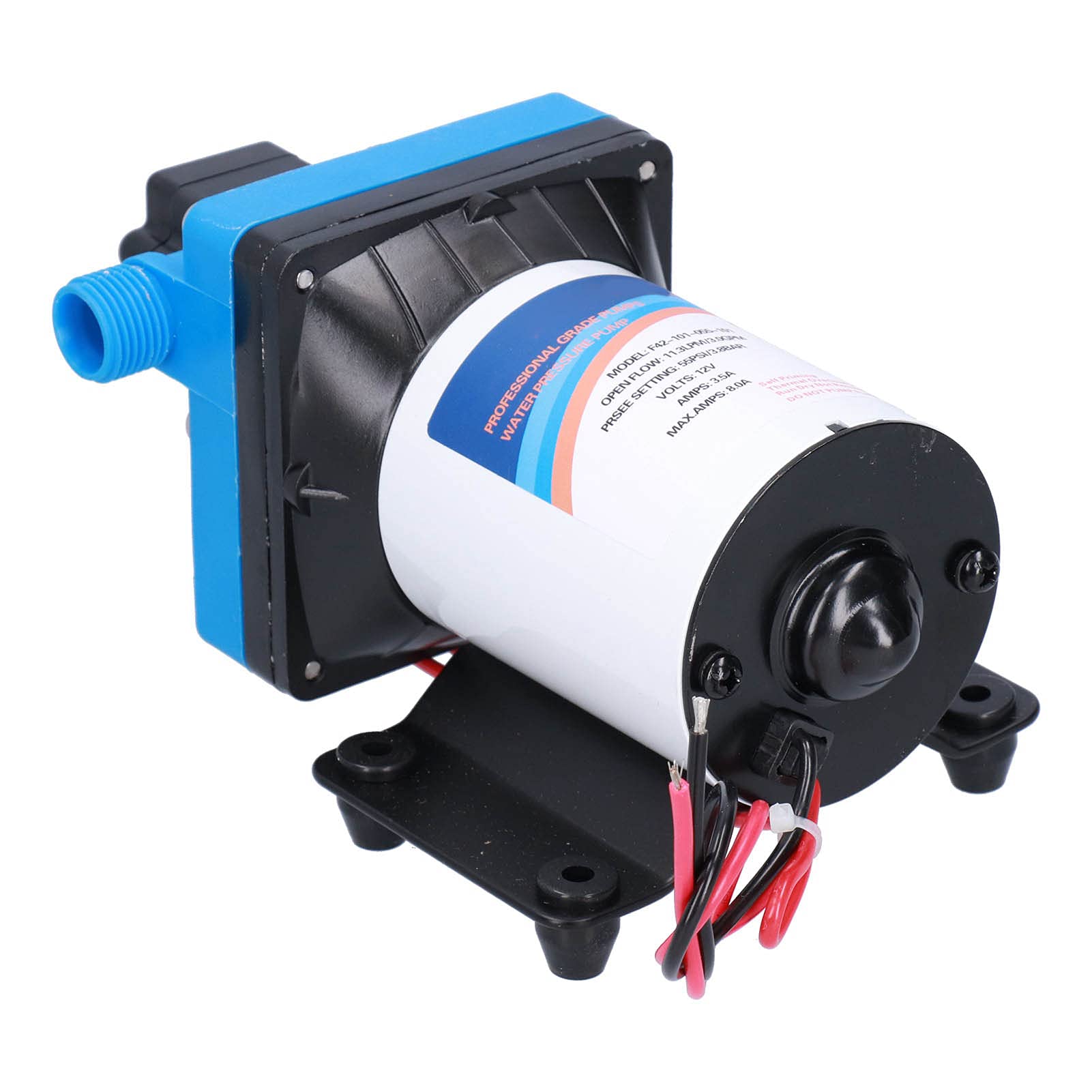 Pompa Membranowa 12 V, Wysokociśnieniowa, Elektryczna, Samozasysająca na Prąd Stały do ​​i Natryskiwania 11,3 L/min 3,0 GPM (F42-101-055-101 (12V))