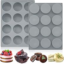 2Pcs Chocolate Oreo Cookie Molds 12 Cavity Round Cylinder Silicone Molds Chocolate Covered Oreos Mold Perfect for Cake Candy Pudding Muffin Soap