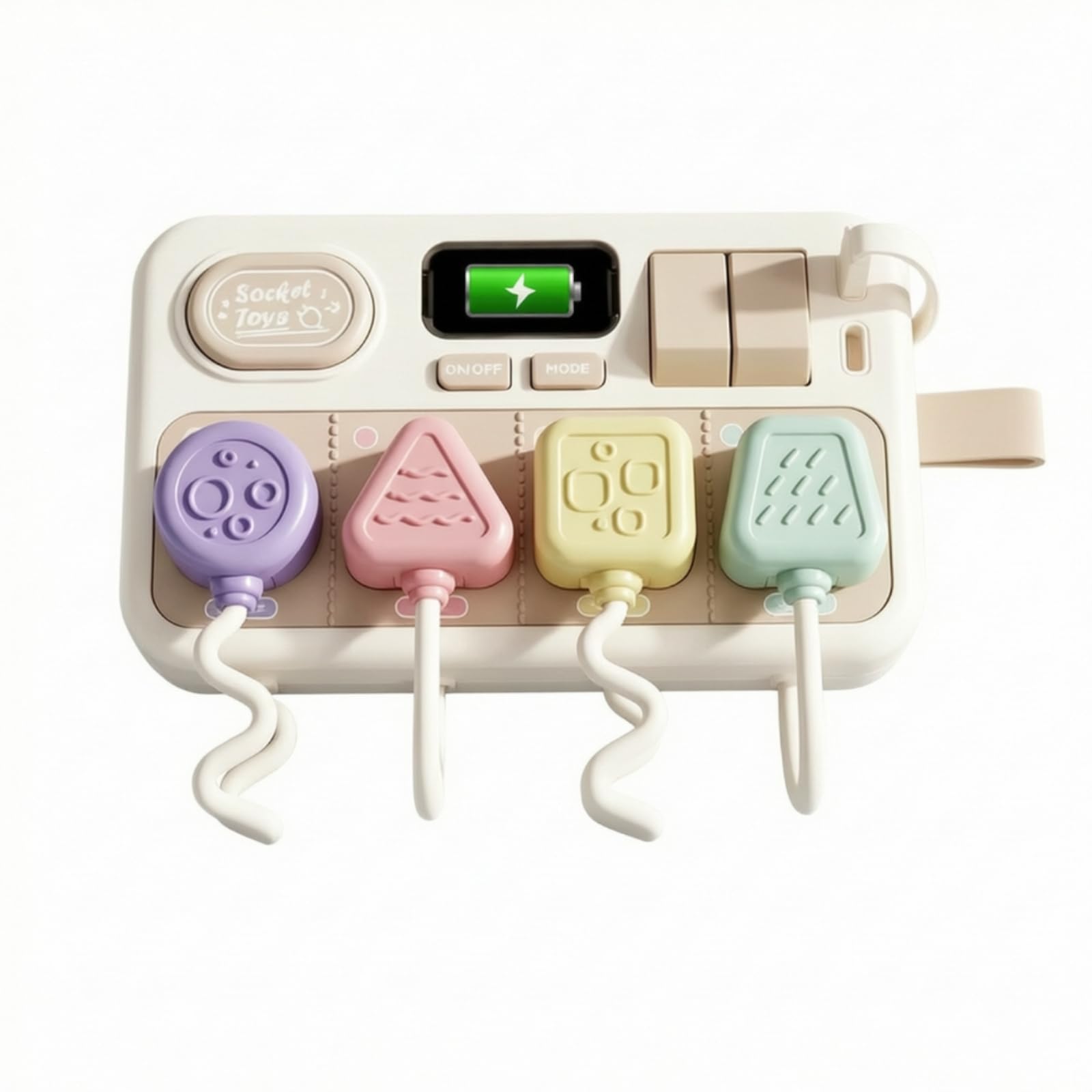 Children Educational Plug Sensory Activity Toy With Plug Board Insertion Blocks Cords Toggle Light Window Construction Supports Hands Matching And, Rechargeable Battery Version