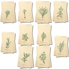 Kit 5 Panos De Prato Cru Coleção Temperos 100% Algodão Cru Minimalista Decorativo