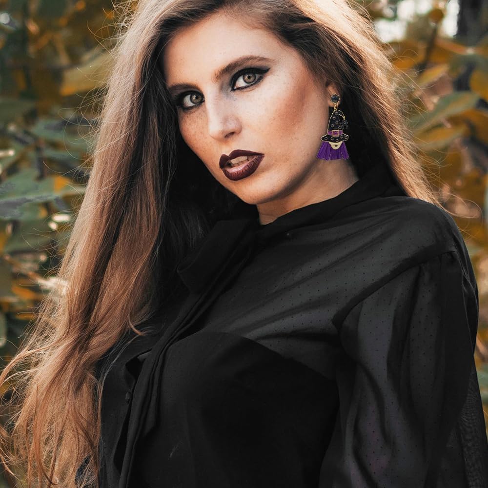 Madison Tyler Halloween Earring for Women | Skull Pumpkin Witch Hat Skull Ghost Poison Dangle Statement Earrings | Halloween Party Holiday Earrings Jewelry Hypoallergenic - Image 4