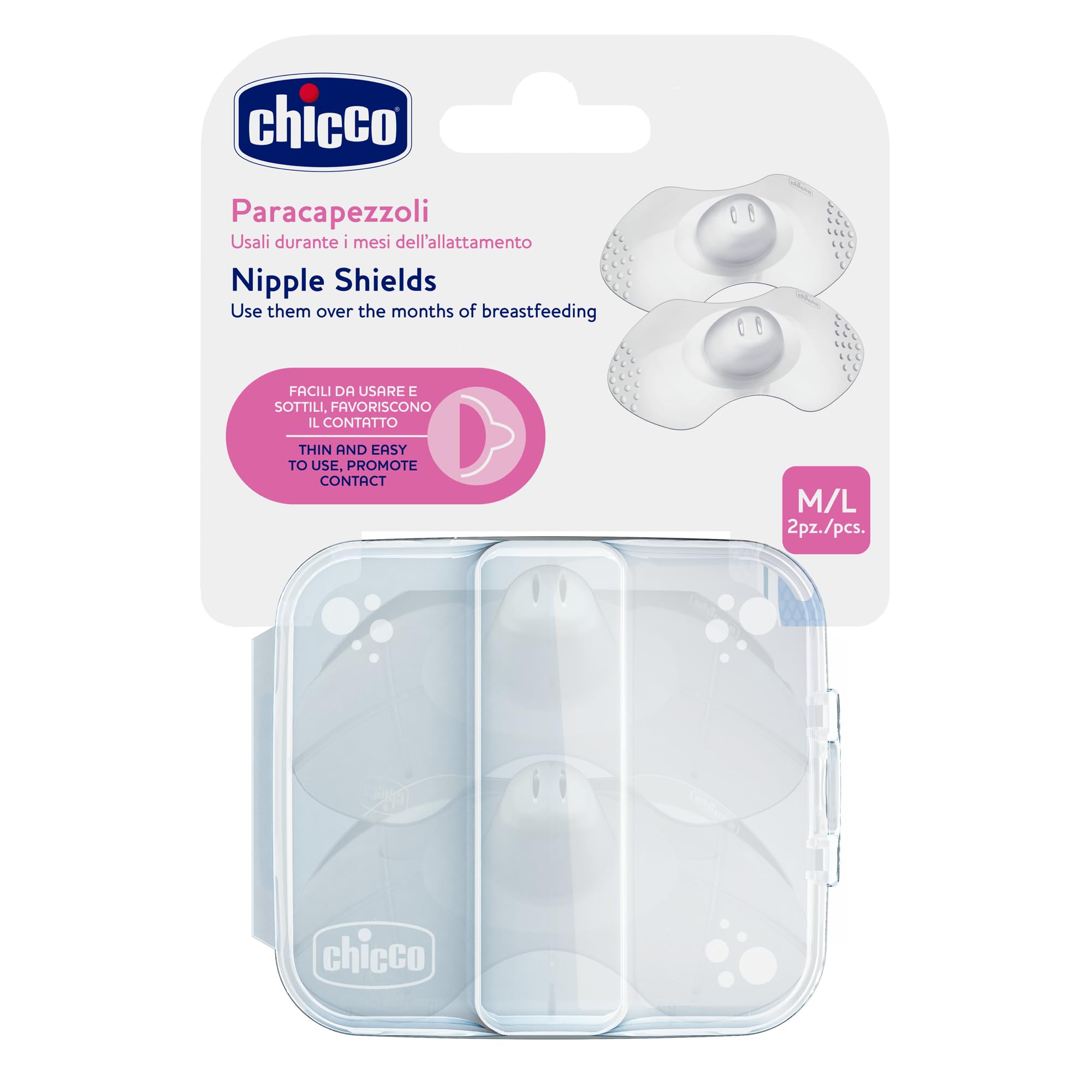 Chicco 2 Pcs Nipple Shields Silicone Medium & Large