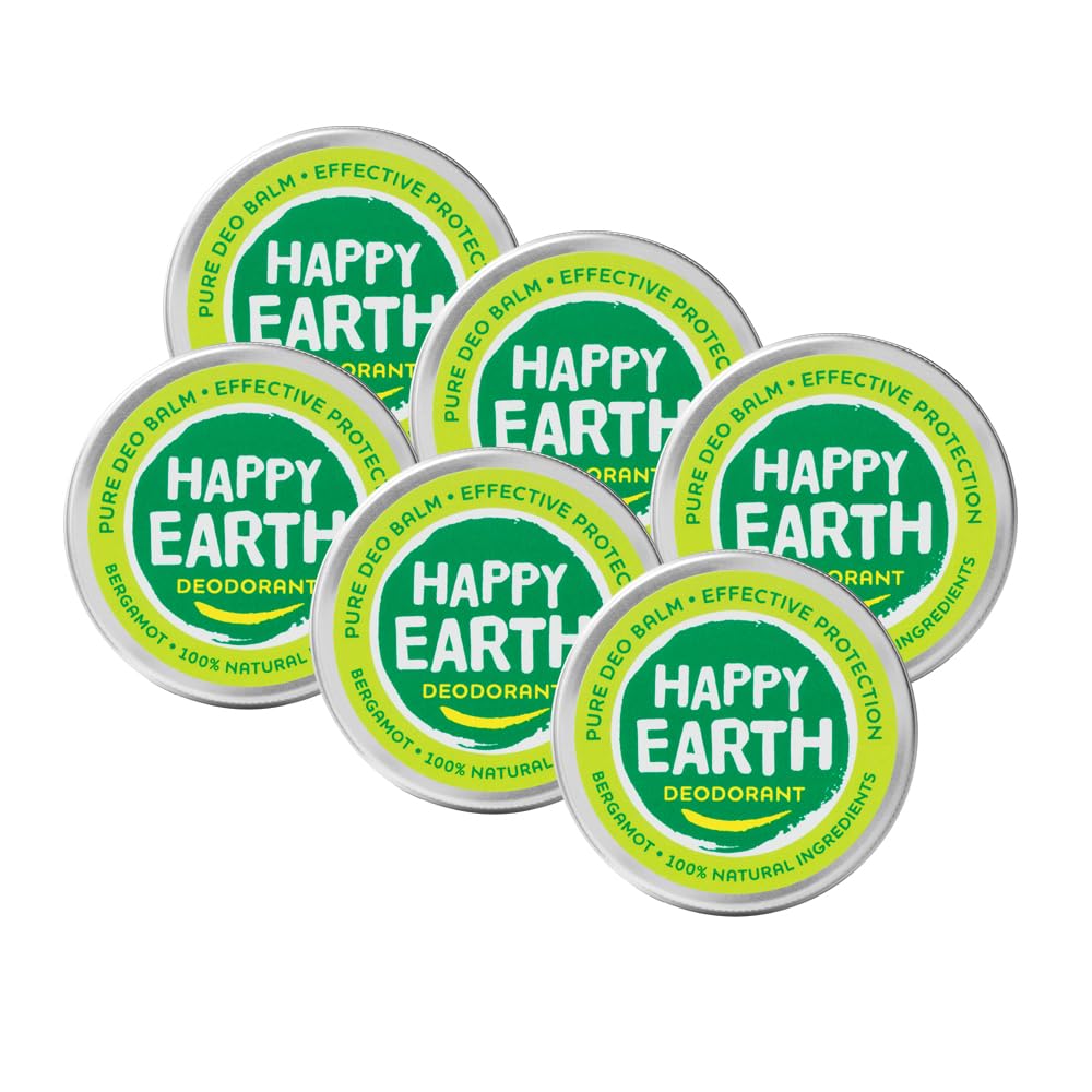 Happy Earth Deodorant Cream – For Women and Men – Deo Cream – 100% Pure Natural & Vegan Ingredients – Bergamot – 45 g