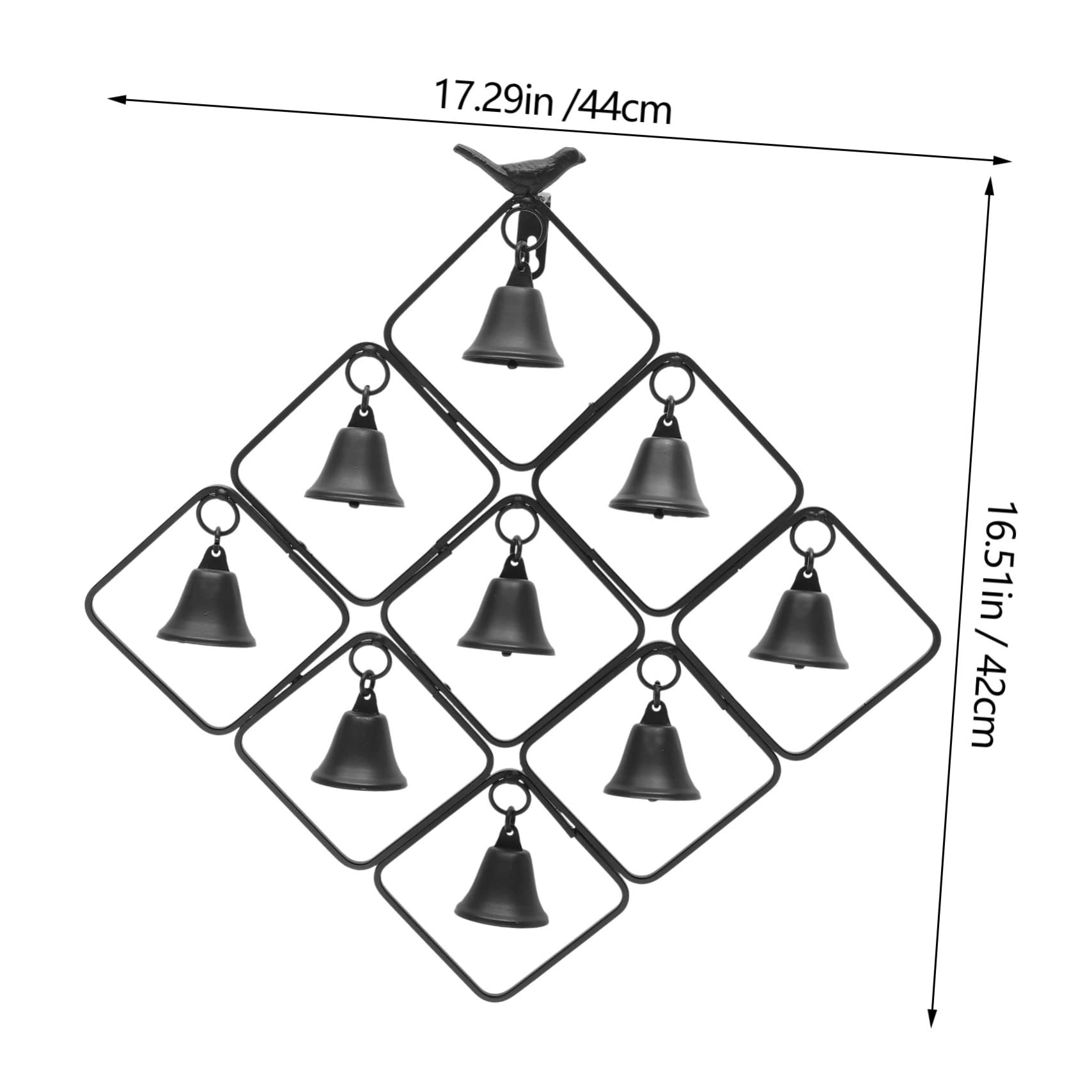 Toddmomy Gartenglocke Aus Eisen Windspiel Mit Anhänger Metall-gartendekoration Outdoor-windglocken Innenhof-Windspiel Hänge- Für Garten Und Terrasse