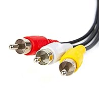 Vista 3 de Cable compuesto RCA de 15 pies para audio/video DVD/VCR/SAT, conectores amarillo/blanco/rojo, 3 machos a 3 machos