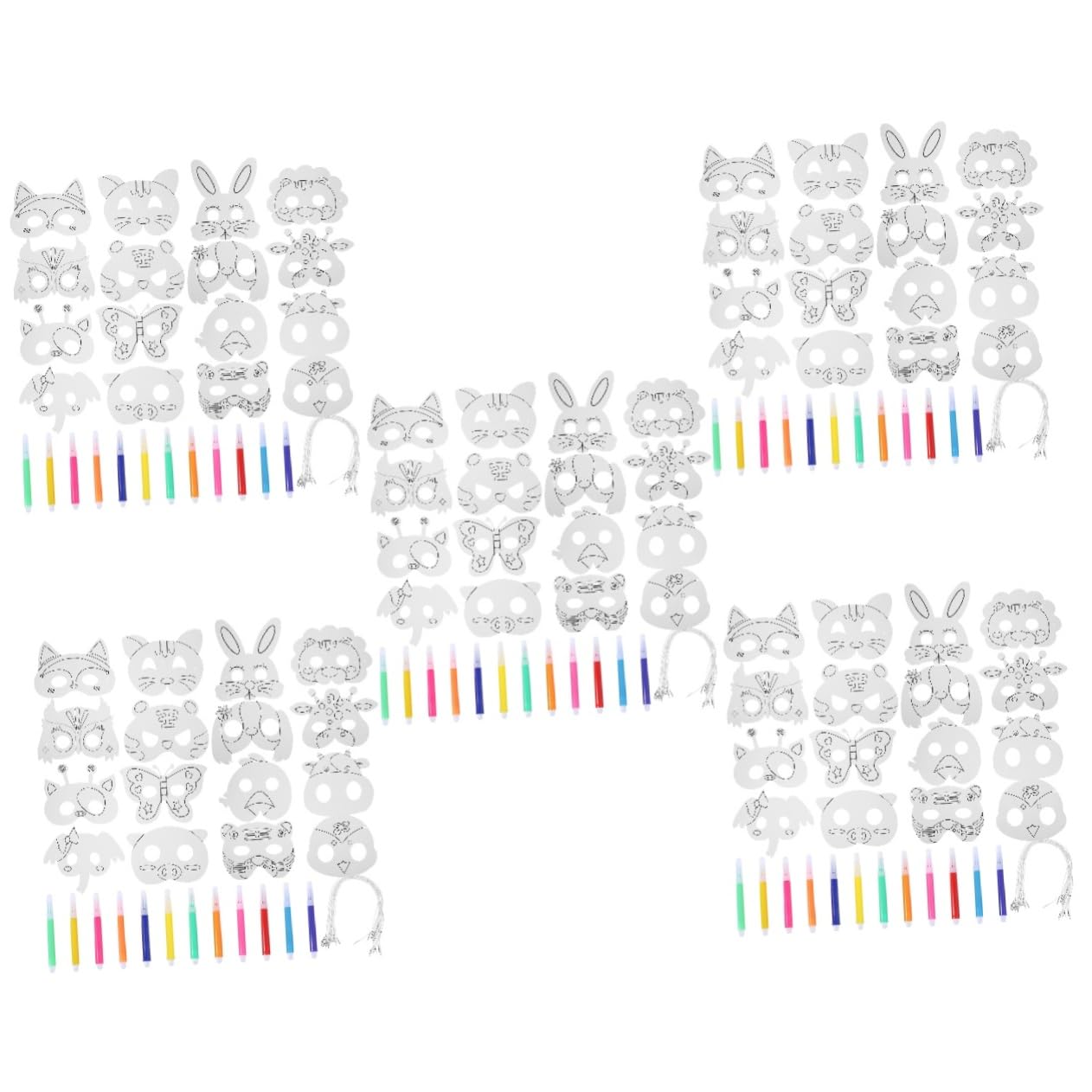 SHINEOFI 80 Pcs Masque Animal Masques Faits À La Main Pour Décorer s Pour Adultes De Fête De Mascarade Vierges De Bricolage Non Peints