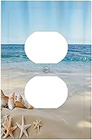 Vista 50 de Cubierta de Interruptor de Luz de 1 Gang con Escena de Flores de Grecia Mediterránea, Dispositivo Individual Basculante/GFCI, Placa Decorativa