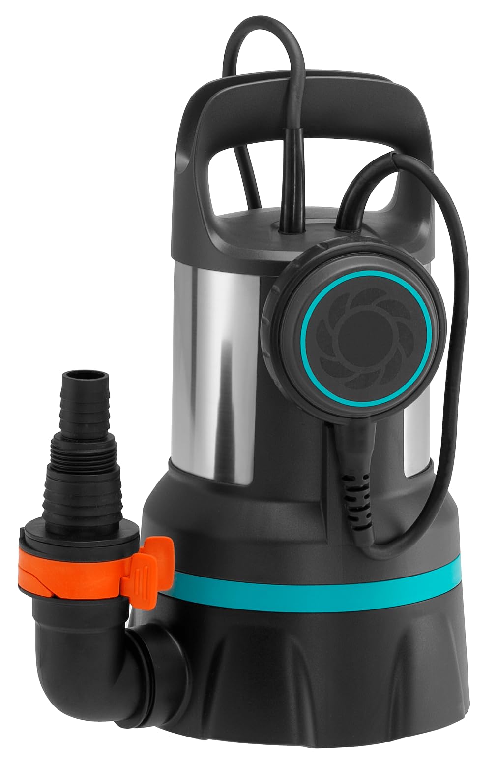 GARDENA Pompa sommersa acqua pulita 11000: pompa acqua pulita di portata 11000 l/h, interruttore flottante con funz. continuo, aspirazione piatta a 2 mm, sistema attacco rapido, 450 W (09032-20)