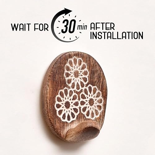 Miniatura 2 de IndianShelf Ganchos de pared de madera, ganchos de pared adhesivos para paredes, ganchos para paredes, ganchos decorativos, ganchos para toallas