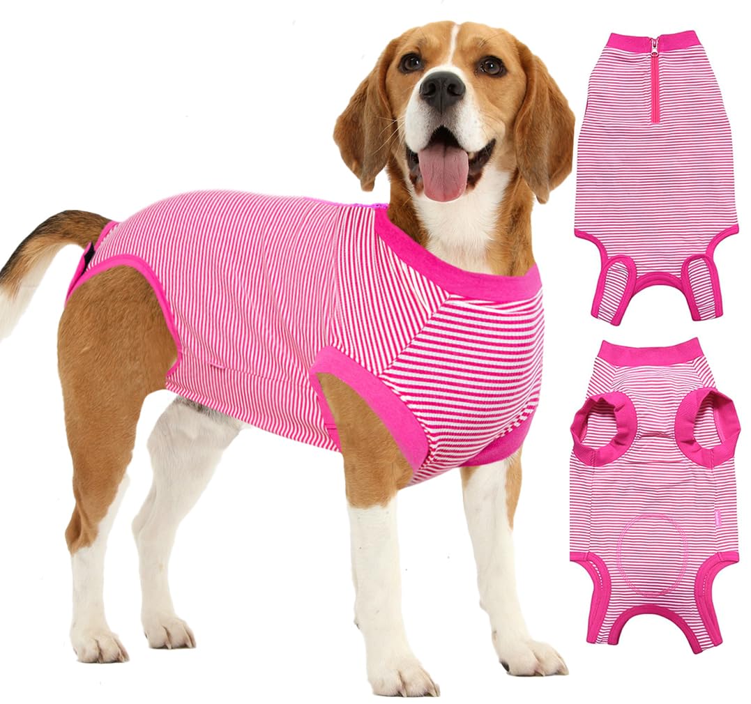 Wabdhaly Recovery Suit for Dogs,Dog Cone Alternative Zipper Surgery Suit Female Spay,Soft Dog Surgery Suit for Anti Licking,Breathable Surgical Suit