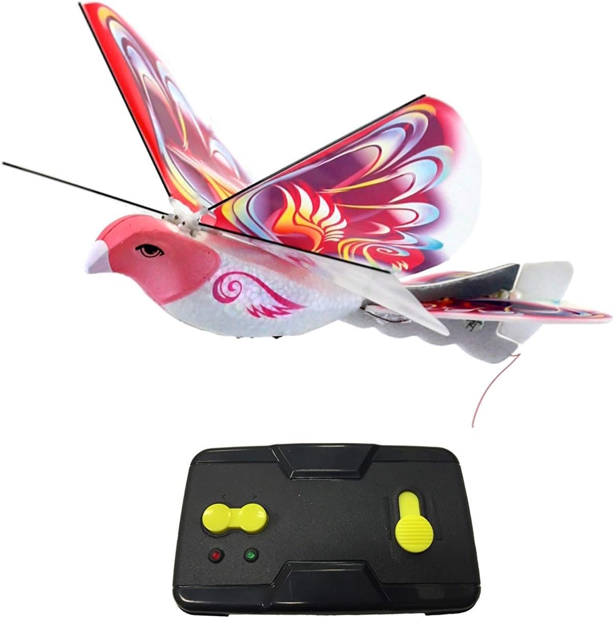Yebobo Remote-Controlled Bird Simulation Flapping-Wing Flight Induction Bird Electric Eagle Remote Control Bionic Bird Pink