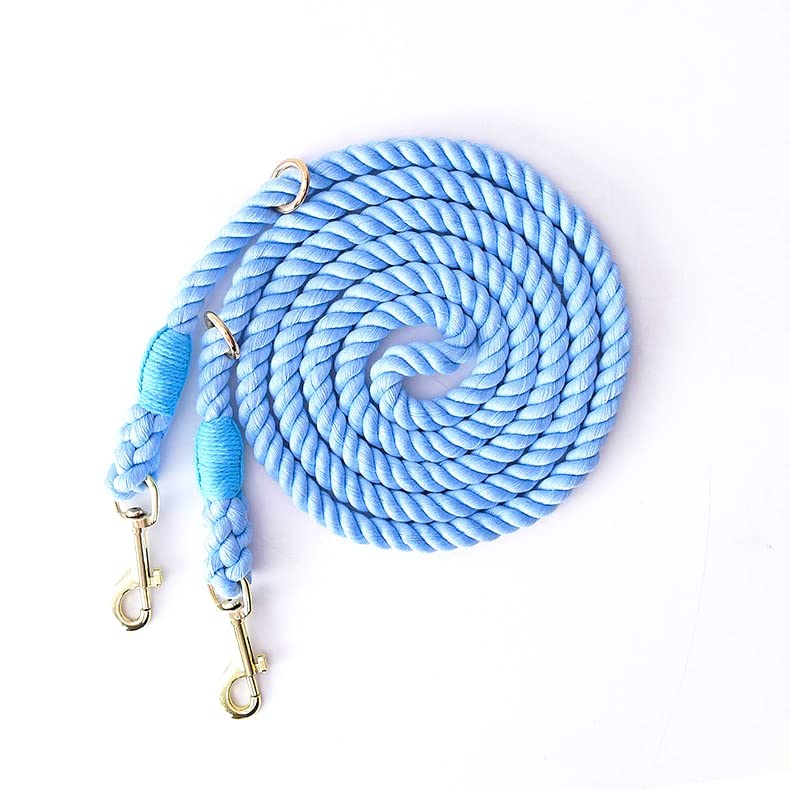 Tesitehi Multifunctional Rope Dog Leash 7.5 FT with Adjustable Double Swivel Hook Hands Free for Small Medium and Large Dogs Running Hiking Camping Walking (Sky Blue) — image 1