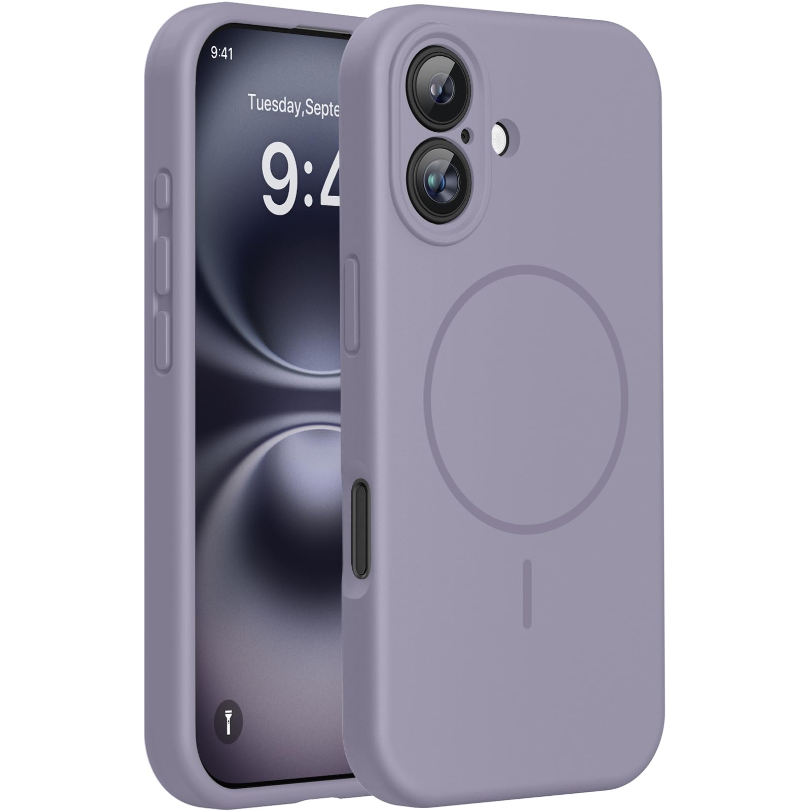 Miracase Kompatibel mit iPhone 16 Hülle, [weiches kratzfestes Mikrofaser-Innenfutter], kompatibel mit MagSafe, Flüssig Silikon Hülle mit stoßfestem Fallschutz für iPhone 16, Schokolade