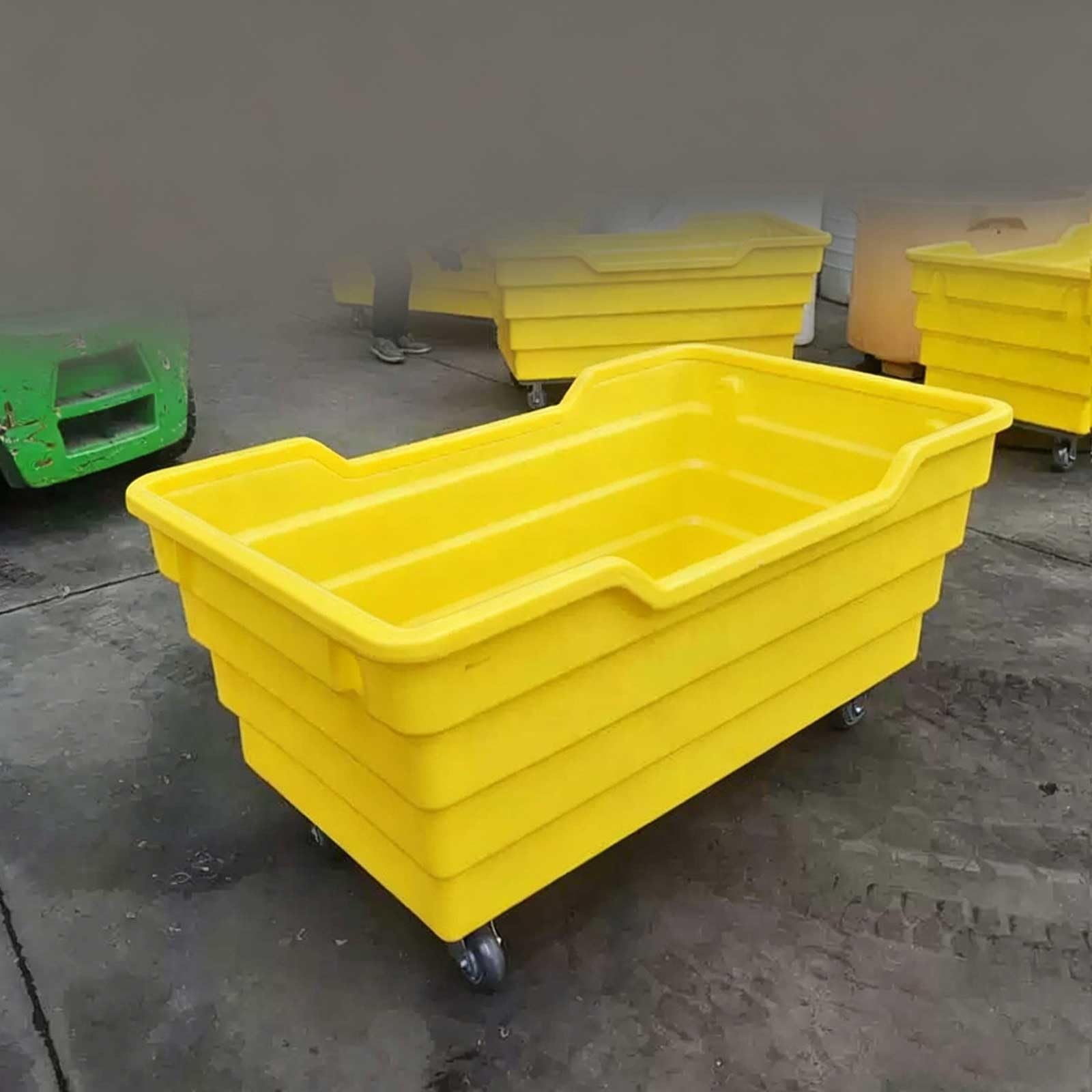Hotel Laundry Cart, Plastic Linen Trolley with Swivel Casters, Extra Large Laundry Basket for Hospitals, Cleaning Services(L)