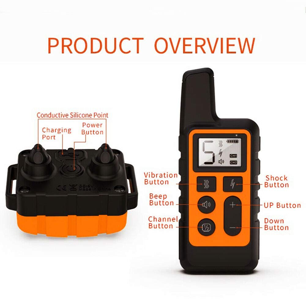 haoyunlai 500m Electric Dog Training Collar Pet Remote Control with LCD Display Waterproof Rechargeable Collars for Shock Vibration Sound So as not to Lose