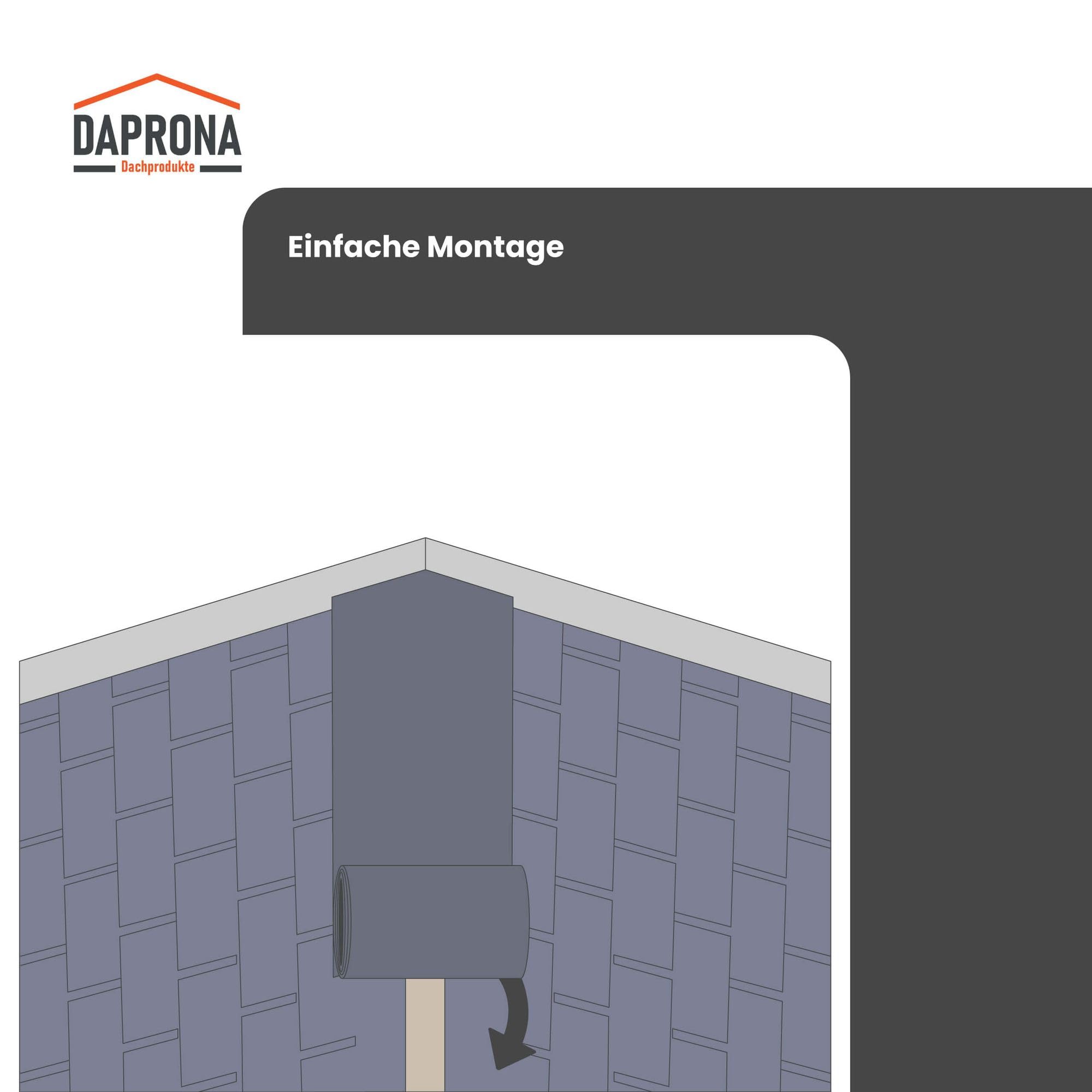 Firstabdeckung für Bitumen Dachschindeln, selbstklebend, Grau 5m x 32cm Rolle, Dachpappe Schindeln für Gartenhaus, Carport & Vogelhaus- zur Dachabdichtung am First