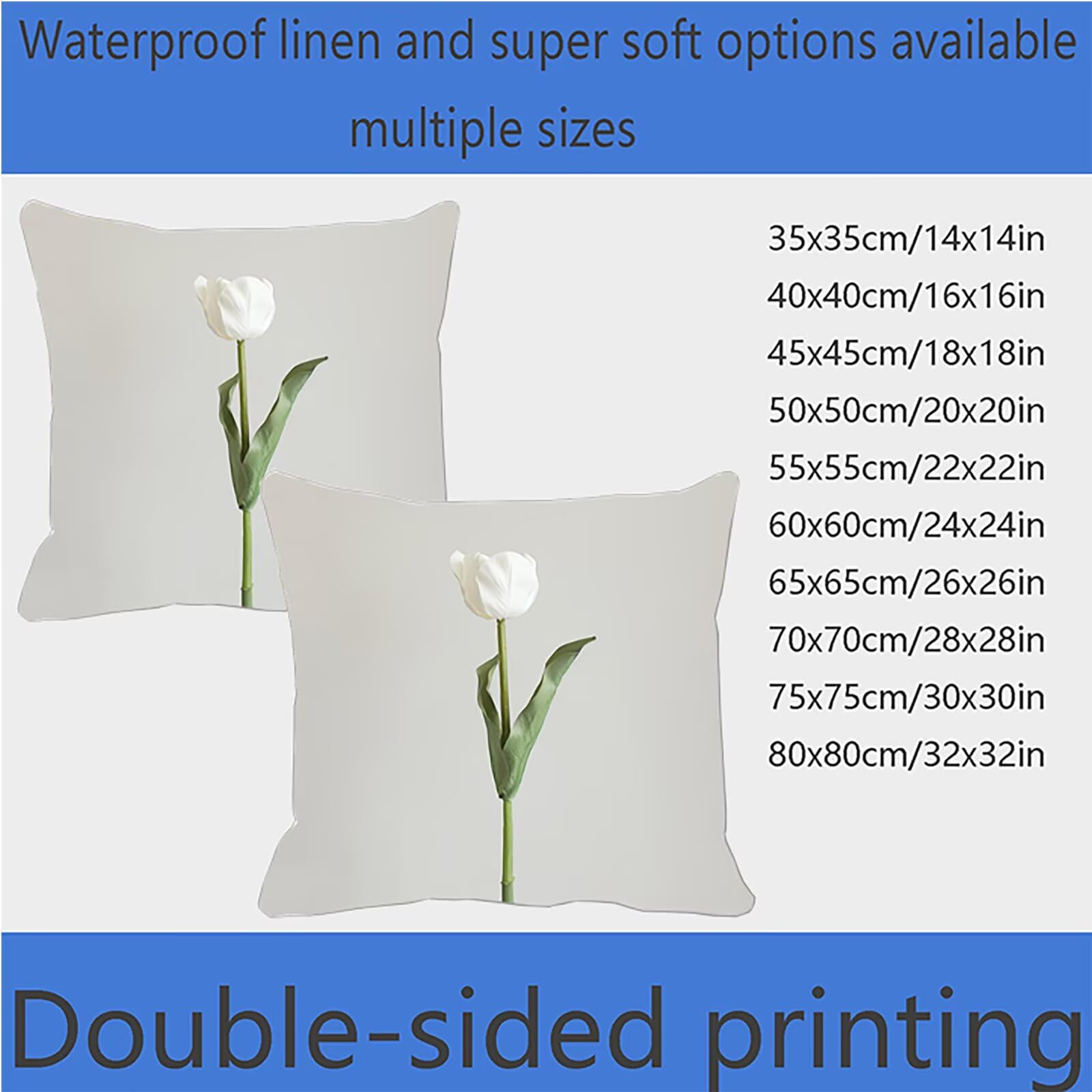 Kissenbezug 60x60 cm Blume 4er Set Sofakissen Superweichem Doppelnähten Versteckter Reißverschluss Weiß Outdoor Kissen Leinen gelten für Auto Terrassen-Gartenbank Wohndeko Schlafzimmer Sofa P-S